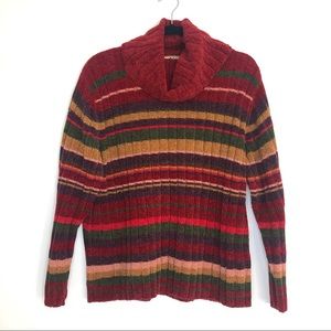 Heirloom Collectibles Striped Cowl Neck Sweater